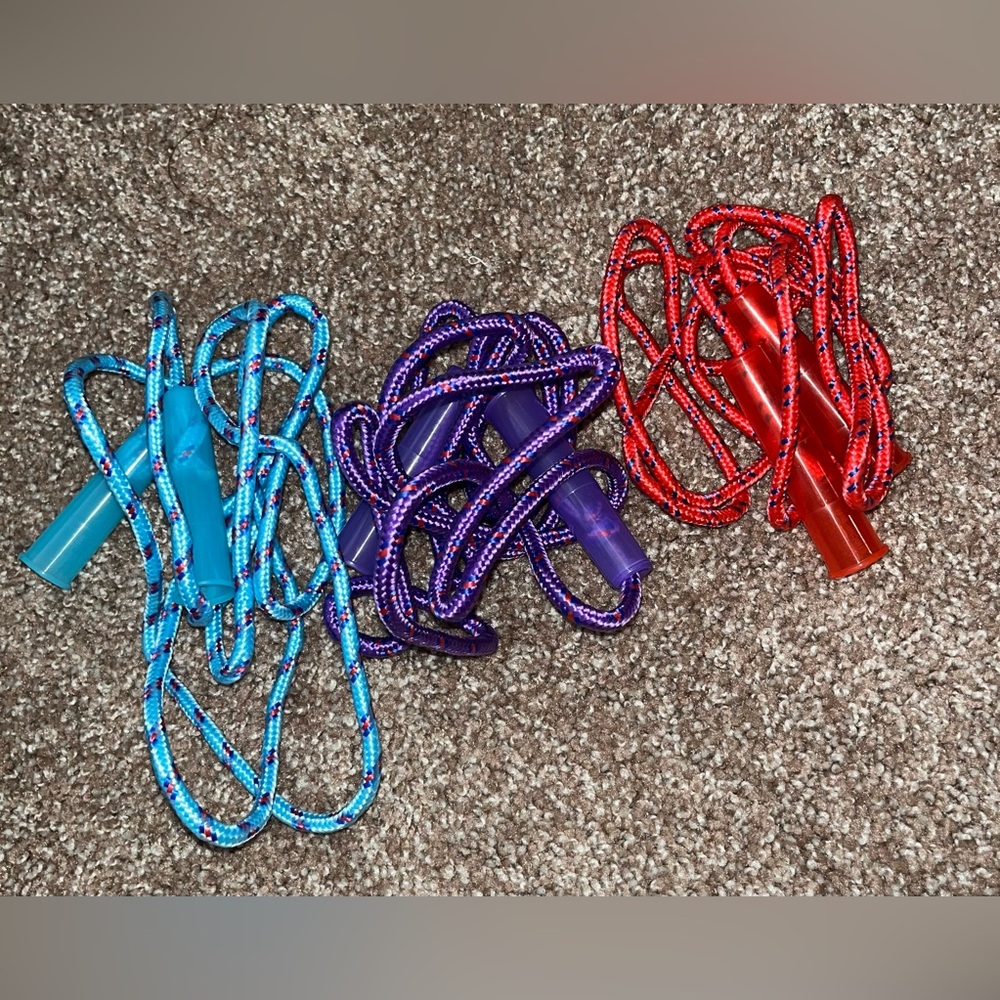 NWOT Colorful Kids Jump Ropes - Blue, Purple, Red